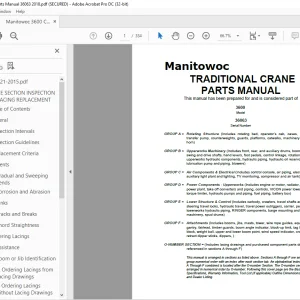 Manitowoc Traditional Crane 3600 Parts Manual SN 36063 - PDF DOWNLOAD