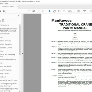 Manitowoc Traditional Crane 3900 Parts Manual 39575 -  PDF DOWNLOAD