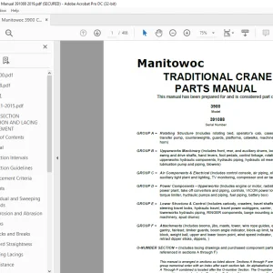 Manitowoc Traditional Crane 3900 Parts Manual SN 391088 -  PDF DOWNLOAD