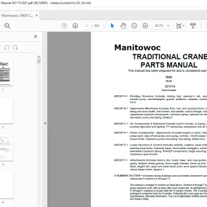 Manitowoc Traditional Crane 3900 Parts Manual SN 391174  - PDF DOWNLOAD
