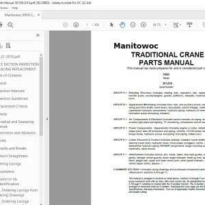Manitowoc Traditional Crane 3900 Parts Manual SN 391256 -  PDF DOWNLOAD