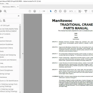 Manitowoc Traditional Crane 3900 Parts Manual SN 39629 - PDF DOWNLOAD