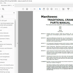 Manitowoc Traditional Crane 3900 Parts Manual SN 39753 - PDF DOWNLOAD