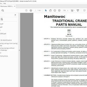 Manitowoc Traditional Crane 3900 Parts Manual SN 39778 - PDF DOWNLOAD