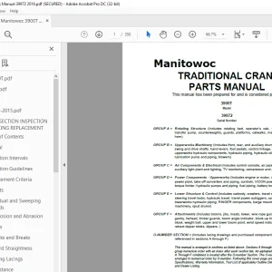 Manitowoc Traditional Crane 3900T Parts Manual 39972 - PDF DOWNLOAD