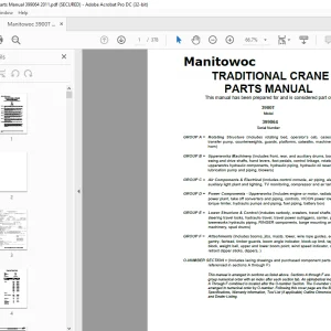 Manitowoc Traditional Crane 3900T Parts Manual SN 399064 - PDF DOWNLOAD