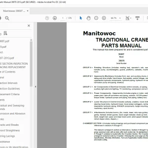 Manitowoc Traditional Crane 3900T Parts Manual SN 39970 PDF