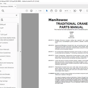 Manitowoc Traditional Crane 3900W Parts Manual 395011 - PDF DOWNLOAD