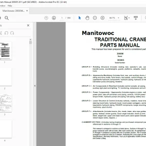 Manitowoc Traditional Crane 3900W Parts Manual SN 395005 PDF