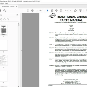 Manitowoc Traditional Crane 3900W Parts Manual SN 395027 PDF