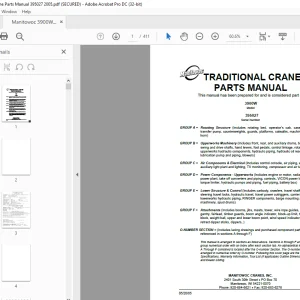 Manitowoc Traditional Crane 3900W Parts Manual SN 395027 PDF