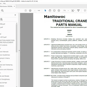 Manitowoc Traditional Crane 3950W Parts Manual SN 396034 - PDF DOWNLOAD