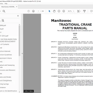 Manitowoc Traditional Crane 4000W Parts Manual 40364 - PDF DOWNLOAD