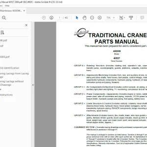 Manitowoc Traditional Crane 4000W Parts Manual 40656 - PDF DOWNLOAD