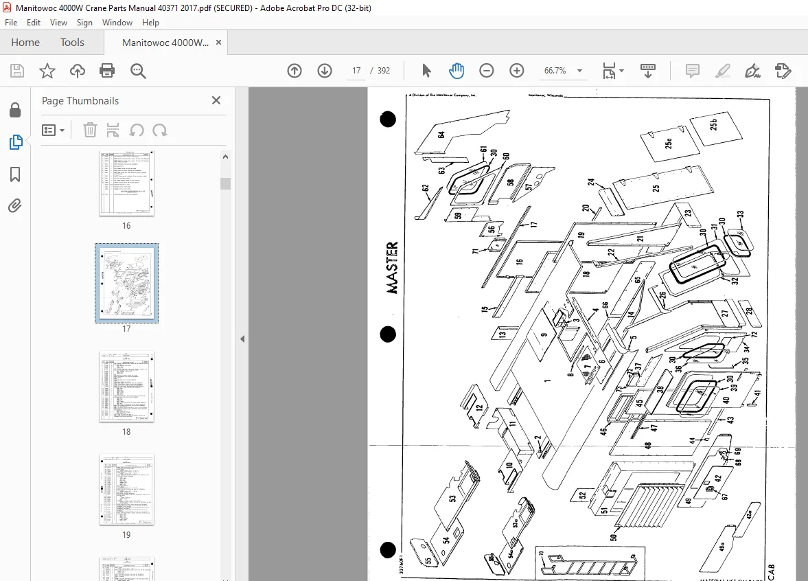 Manitowoc Traditional Crane 4000W Parts Manual SN 40371 - PDF DOWNLOAD - Image 3