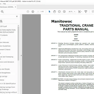 Manitowoc Traditional Crane 4000W Parts Manual SN 40407 - PDF DOWNLOAD