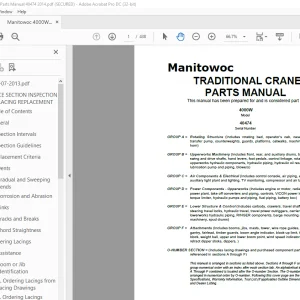 Manitowoc Traditional Crane 4000W Parts Manual SN 40474 - PDF DOWNLOAD