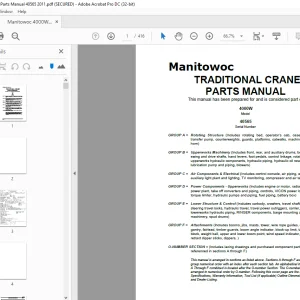 Manitowoc Traditional Crane 4000W Parts Manual SN 40565 -  PDF DOWNLOAD