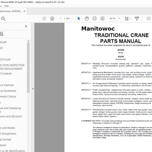 Manitowoc Traditional Crane 4000w Parts Manual SN 40496 - PDF DOWNLOAD
