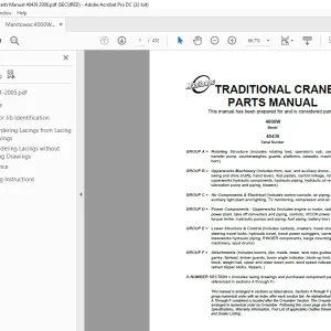 Manitowoc Traditional Crane 4100W Parts Manual 40439  - PDF DOWNLOAD