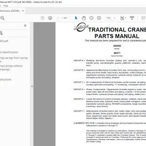 Manitowoc Traditional Crane 4100W Parts Manual 40471 - PDF DOWNLOAD
