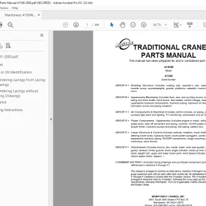 Manitowoc Traditional Crane 4100W Parts Manual 41508 PDF