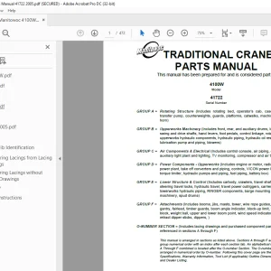Manitowoc Traditional Crane 4100W Parts Manual 41722 - PDF DOWNLOAD