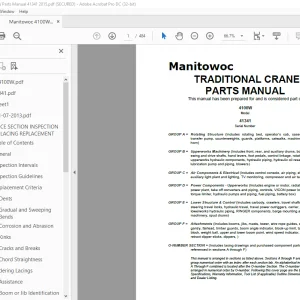 Manitowoc Traditional Crane 4100W Parts Manual SN 41341 - PDF DOWNLOAD