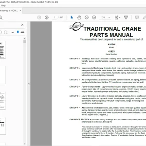 Manitowoc Traditional Crane 4100W Parts Manual SN 41523 -  PDF DOWNLOAD
