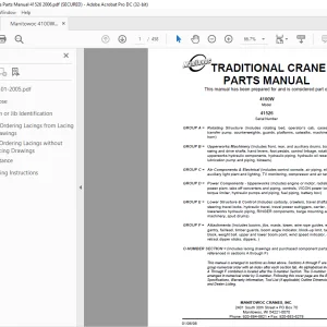 Manitowoc Traditional Crane 4100W Parts Manual SN 41526 PDF