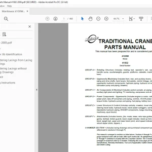 Manitowoc Traditional Crane 4100W Parts Manual SN 41602  - PDF DOWNLOAD