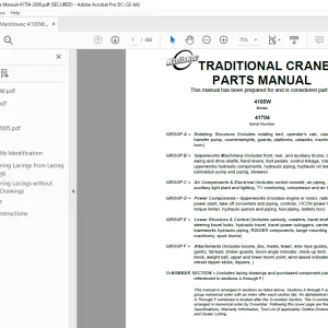 Manitowoc Traditional Crane 4100W Parts Manual SN 41704 - PDF DOWNLOAD