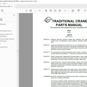 Manitowoc Traditional Crane 4600 Parts Manual 460079 - PDF DOWNLOAD