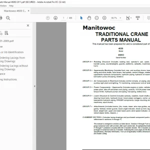 Manitowoc Traditional Crane 4600 Parts Manual 46063 - PDF DOWNLOAD