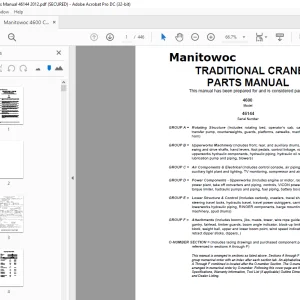Manitowoc Traditional Crane 4600 Parts Manual 46144 - PDF DOWNLOAD
