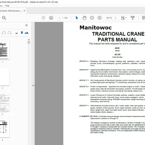Manitowoc Traditional Crane 4600 Parts Manual 46286  - PDF DOWNLOAD