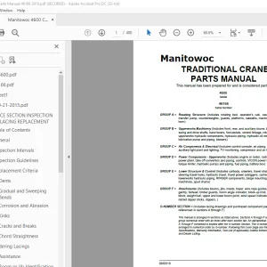 Manitowoc Traditional Crane 4600 Parts Manual 46166 -  PDF DOWNLOAD