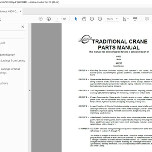 Manitowoc Traditional Crane 4600 Parts Manual 46256 - PDF DOWNLOAD