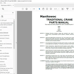 Manitowoc Traditional Crane 4600 Parts Manual 46291 - PDF DOWNLOAD