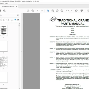 Manitowoc Traditional Crane 4600 Parts Manual 46334 PDF