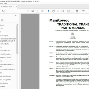 Manitowoc Traditional Crane 4600 Parts Manual 46455 - PDF DOWNLOAD
