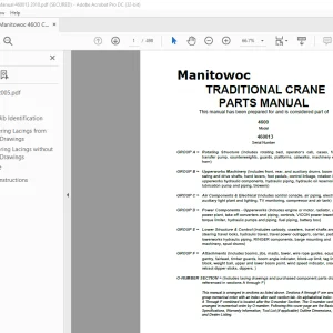 Manitowoc Traditional Crane 4600 Parts Manual SN 460013 - PDF DOWNLOAD