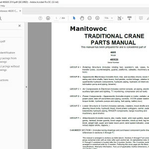 Manitowoc Traditional Crane 4600 Parts Manual SN 460026 - PDF DOWNLOAD