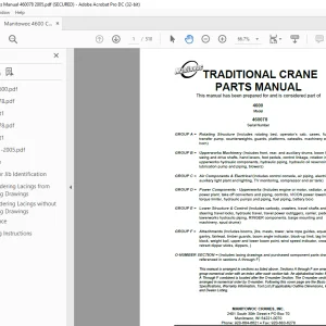 Manitowoc Traditional Crane 4600 Parts Manual SN 460078 - PDF DOWNLOAD