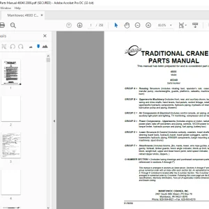 Manitowoc Traditional Crane 4600 Parts Manual SN 46040 - PDF DOWNLOAD