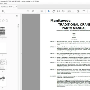 Manitowoc Traditional Crane 4600 Parts Manual SN 46107 - PDF DOWNLOAD