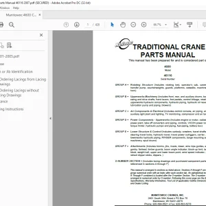 Manitowoc Traditional Crane 4600 Parts Manual SN 46116- PDF DOWNLOAD