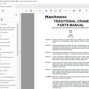 Manitowoc Traditional Crane 4600 Parts Manual SN 46157 - PDF DOWNLOAD