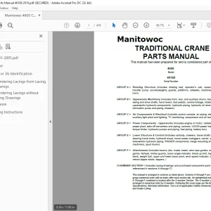Manitowoc Traditional Crane 4600 Parts Manual SN 46186 - PDF DOWNLOAD
