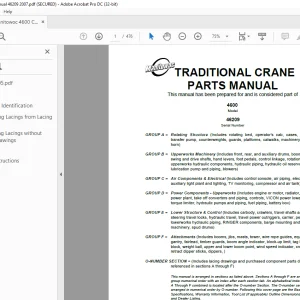 Manitowoc Traditional Crane 4600 Parts Manual SN 46209 - PDF DOWNLOAD